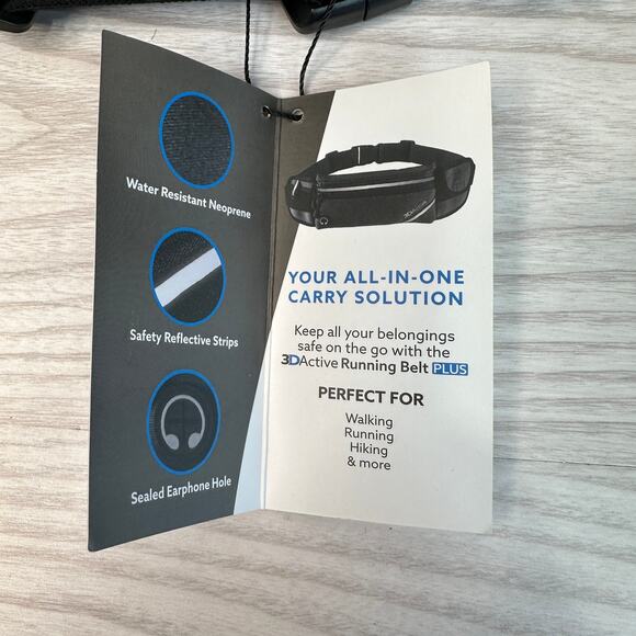 3DActive Running Belt Plus Adjustable Belt Band Reflective Strips Earphone Hole - Picture 4 of 6